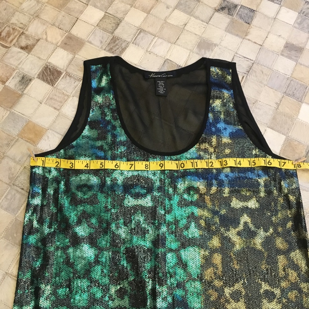 Kenneth Cole Sequined Snake Skin Pattern Top - Picture 6 of 7